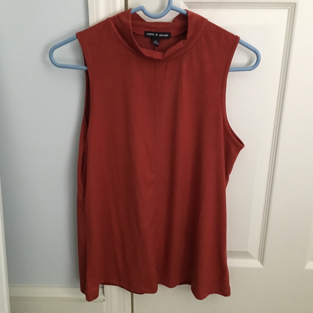 Mock Neck Maroon Tank top